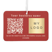 会社名の赤いロゴqrコード カーエアーフレッシュナー (裏面)