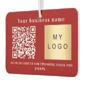 会社名の赤いロゴqrコード カーエアーフレッシュナー (左)