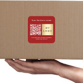 会社名の赤いロゴqrコード スクエアシール