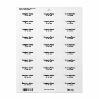 会社名の電話番号の製品ラベルテンプレート ラベル