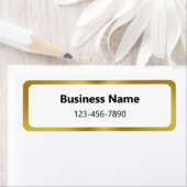 会社名の電話番号金ゴールドと白色 ラベル (インサイチュ)