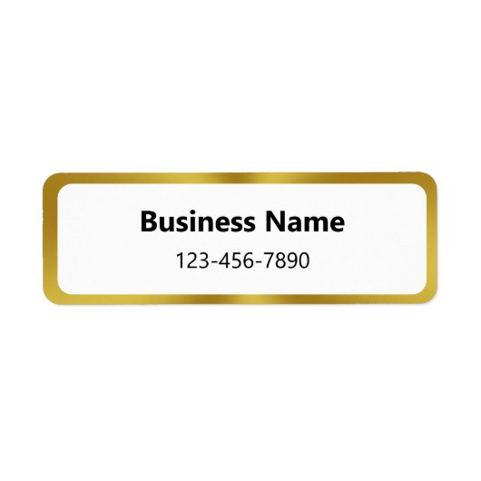 会社名の電話番号金ゴールドと白色 ラベル (正面)