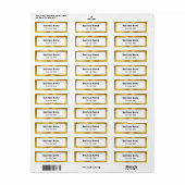 会社名の電話番号金ゴールドと白色 ラベル (フルシート)