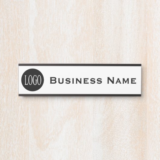 会社名オフィスのドアの看板B&W サインプレート (正面)