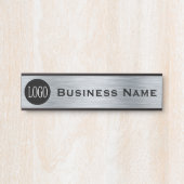 会社名オフィスのドアの看板Slvrルック サインプレート (正面)