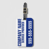 会社名サービス提供のカスタム電話番号 ラゲッジタグ (正面縦)