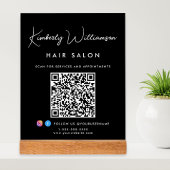 会社名シグネチャースクリプトQRコードブラック アクリルサイン