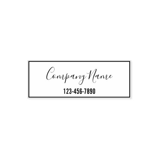 会社名スクリプトと電話番号テンプレート セルフインキングスタンプ (デザイン)