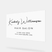 会社名スタイリッシュ署名スクリプト白 アクリルサイン (傾斜)