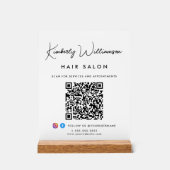 会社名スタイリッシュ署名スクリプトQRコード アクリルサイン (正面)