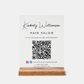 会社名スタイリッシュ署名スクリプトQRコード アクリルサイン (正面)