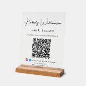 会社名スタイリッシュ署名スクリプトQRコード アクリルサイン (傾斜)
