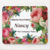 会社名ビジネスフローラ水の色のカスタム マウスパッド (正面)