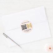 会社名ピンクロゴqrコード ラウンドシール (封筒)