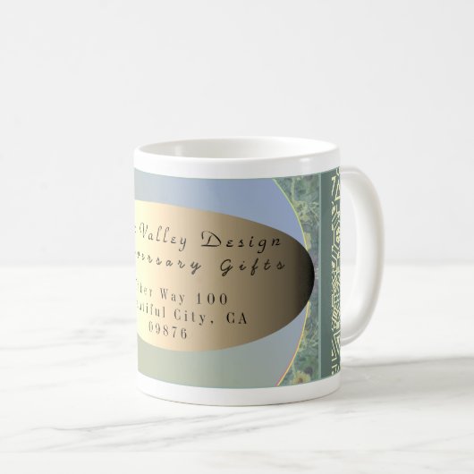 会社名フローラエンブレム コーヒーマグカップ (正面右)