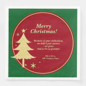 会社名メッセージレッド、金ゴールドクリスマスツリー (正面)