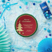 会社名メッセージレッド、金ゴールドクリスマスツリー ペーパーボウル (パーティー)