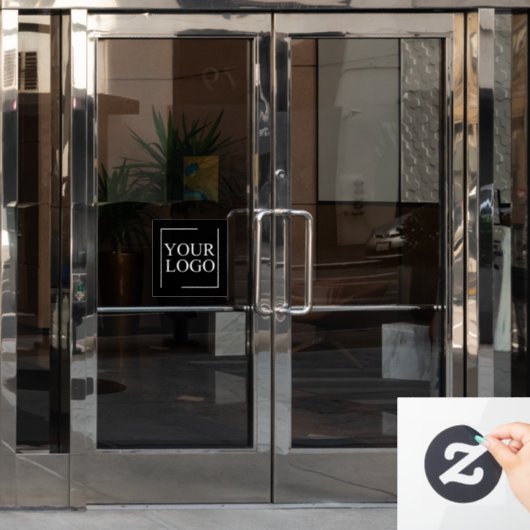 会社名ロゴの追加の会社プロフェッショナル文字 ウィンドウサイン (オフィスドア)