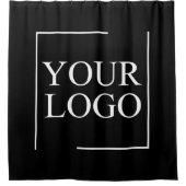 会社名ロゴの追加の会社プロフェッショナル文字 シャワーカーテン (正面)