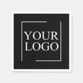 会社名ロゴの追加の会社プロフェッショナル文字 スタンダードカクテルナプキン (正面)