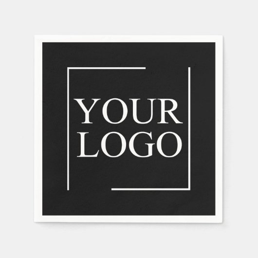 会社名ロゴの追加の会社プロフェッショナル文字 スタンダードカクテルナプキン (正面)