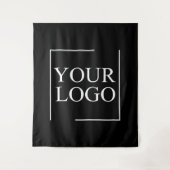 会社名ロゴの追加の会社プロフェッショナル文字 タペストリー (正面)