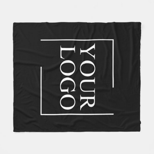 会社名ロゴの追加の会社プロフェッショナル文字 フリースブランケット (正面(横))