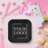 会社名ロゴの追加の会社プロフェッショナル文字 ペーパープレート (パーティー)