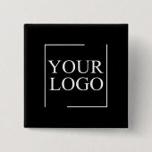 会社名ロゴの追加の会社プロフェッショナル文字 缶バッジ (正面)