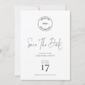 会社名ロゴクリスマスパーティー保存日付 招待状