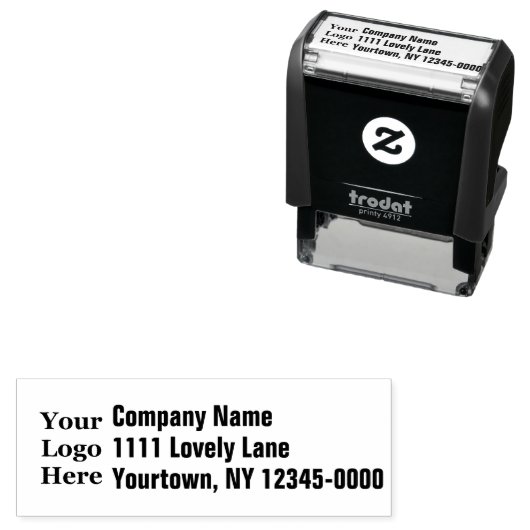会社名ロゴ差出人住所はっきりしたフォント セルフインキングスタンプ (インサイチュ)