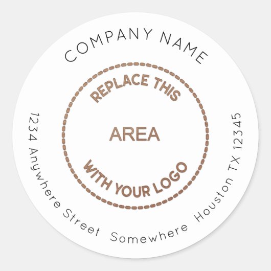 会社名ロゴ差出人住所 ラウンドシール (正面)