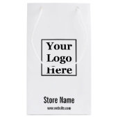 会社名ロゴ電話番号(白黒) スモールペーパーバッグ (裏面)