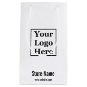 会社名ロゴ電話番号(白黒) スモールペーパーバッグ (正面)