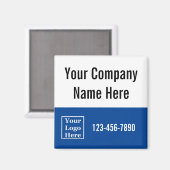 会社名ロゴ電話番号（青と白） マグネット (正面/裏面)