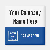 会社名ロゴ電話番号（青と白） マグネット (正面)