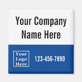 会社名ロゴ電話番号(青と白) マグネット