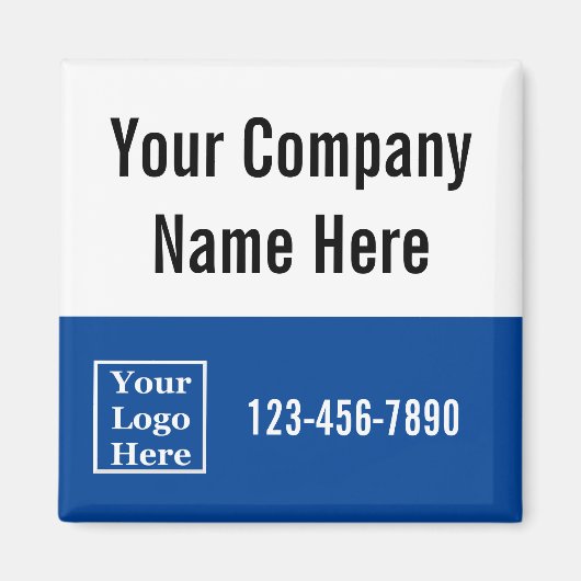 会社名ロゴ電話番号（青と白） マグネット (正面)