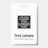 会社名ロゴ（姓と名を含む）バーコード バッジ (表面)