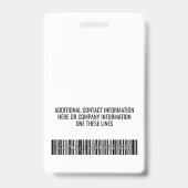 会社名ロゴ（姓と名を含む）バーコード バッジ (裏面)