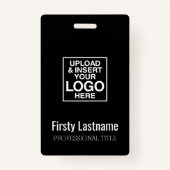 会社名ロゴ（姓と名を含む）バーコード バッジ (正面)