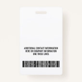 会社名ロゴ（姓と名を含む）バーコード バッジ (裏面)