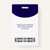 会社名ロゴ(姓と名を含む)バーコード バッジ (裏面)