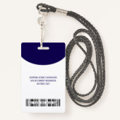 会社名ロゴ(姓と名を含む)バーコード バッジ (裏面ランヤード)