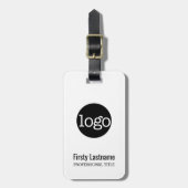 会社名ロゴ（姓と名を含む）バーコード ラゲッジタグ (正面縦)