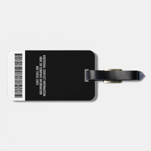 会社名ロゴ(姓と名を含む)バーコード ラゲッジタグ (裏面横)