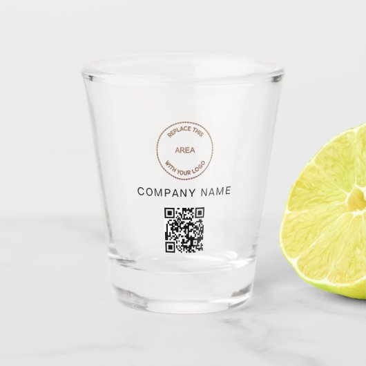 会社名ロゴQRコードプロモーションショットグラス ショットグラス (正面)