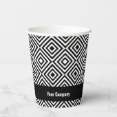 会社名ロゴWebサイトの白黒パターン 紙コップ (裏面)