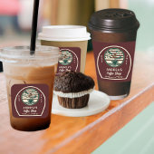 会社名ヴィンテージコーヒーショップカスタマイズロゴ スクエアシール