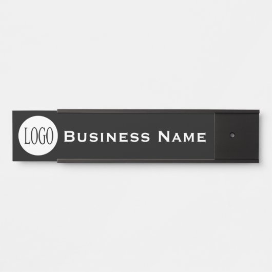 会社名会社ブラックオフィスドアの看板 サインプレート (正面)